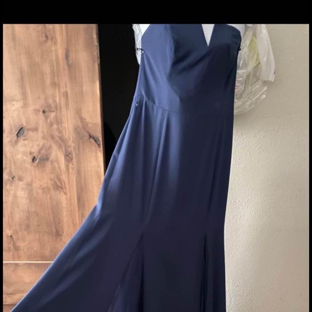 Prom or bridesmaids dress, navy blue, only worn once, dry cleaned after wear.